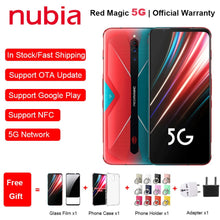 Load image into Gallery viewer, EU Version ZTE Nubia Red Magic 5G Gaming Phone 6.65" 8/12GB RAM 128/256GB ROM Snapdragon 865 Android10 NFC Dual SIM Mobile Phone