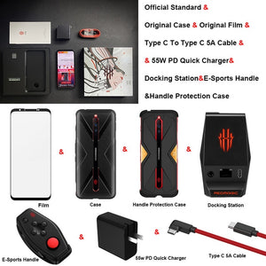 EU Version ZTE Nubia Red Magic 5G Gaming Phone 6.65" 8/12GB RAM 128/256GB ROM Snapdragon 865 Android10 NFC Dual SIM Mobile Phone